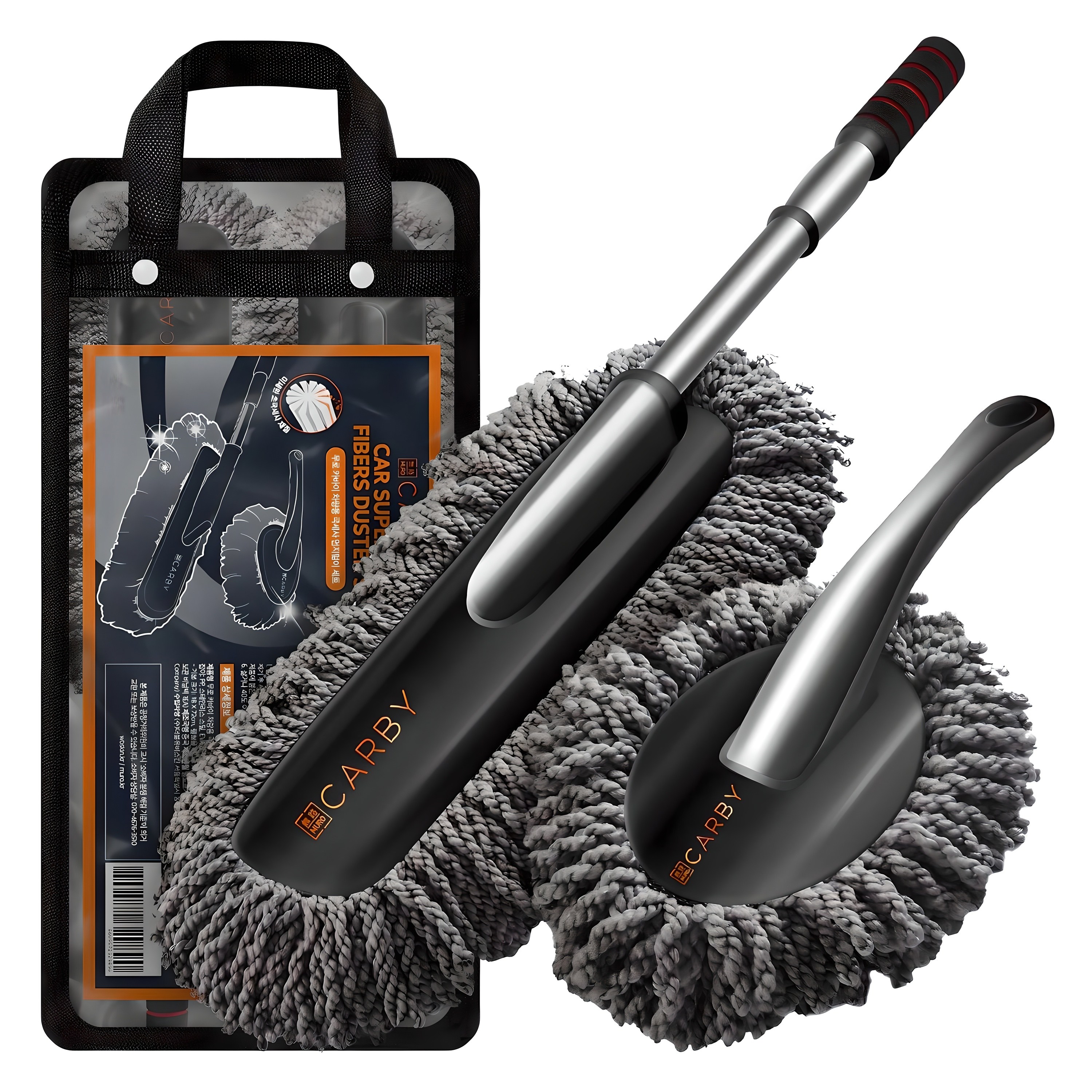 무로 카바이 차량용 극세사 먼지털이 세트 대형 + 소형 + 전용비닐팩 12,400원