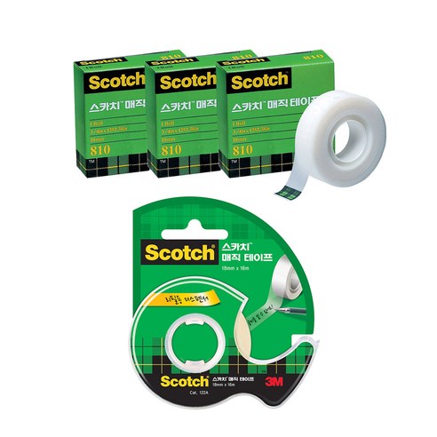 쓰리엠 스카치 매직 테이프 리필 18mm x 15m 3p + 디스펜서 122 18mm x 16m 22,920원