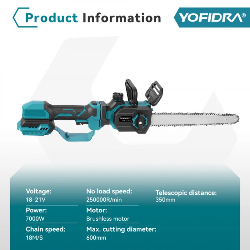 12인치 무선전기톱 7000W 브러시리스 체인톱 마끼다 배터리 호환 81,700원