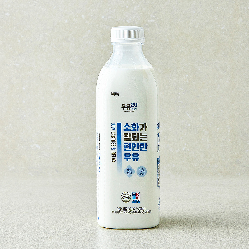 [로켓프레시] 비락 우유2U 소화가 잘되는 편안한 우유, 1개, 930ml 6,300원