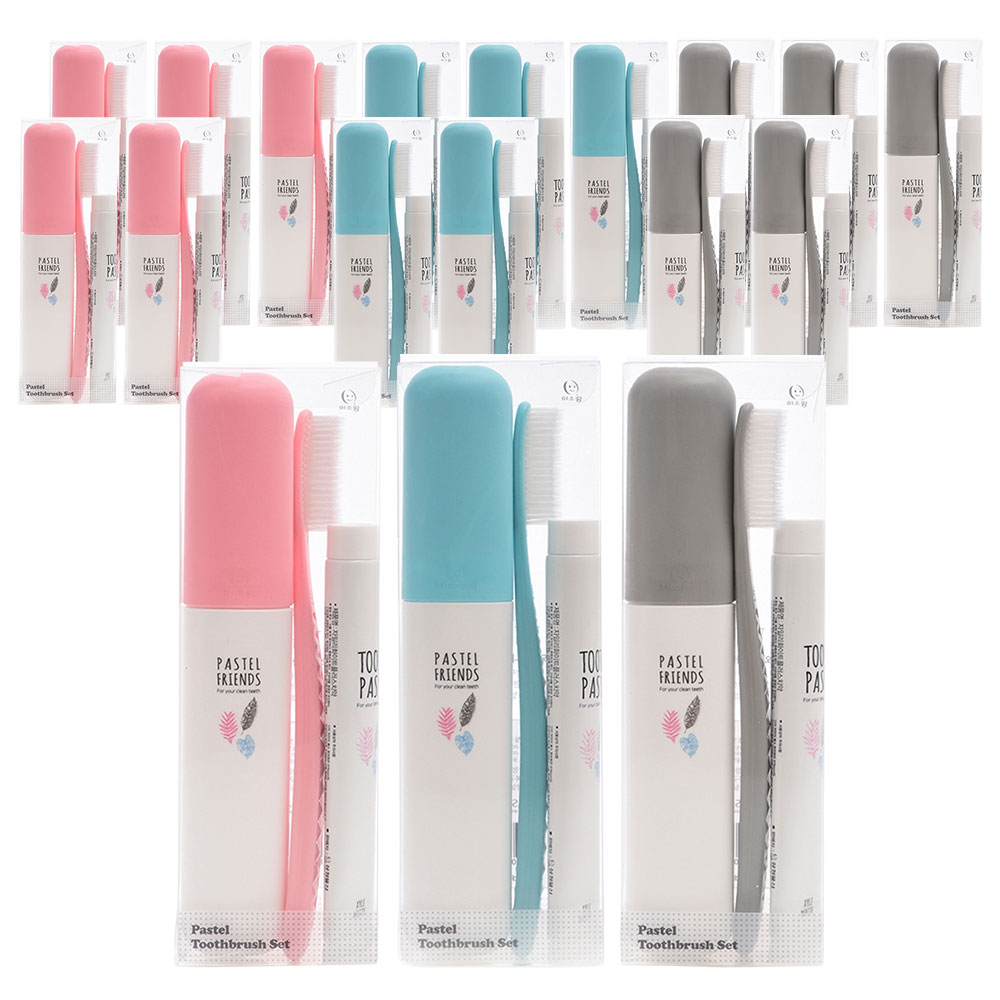 왕타 치약 칫솔 3종 세트 분홍 + 하늘 + 회색, 6세트 77,400원