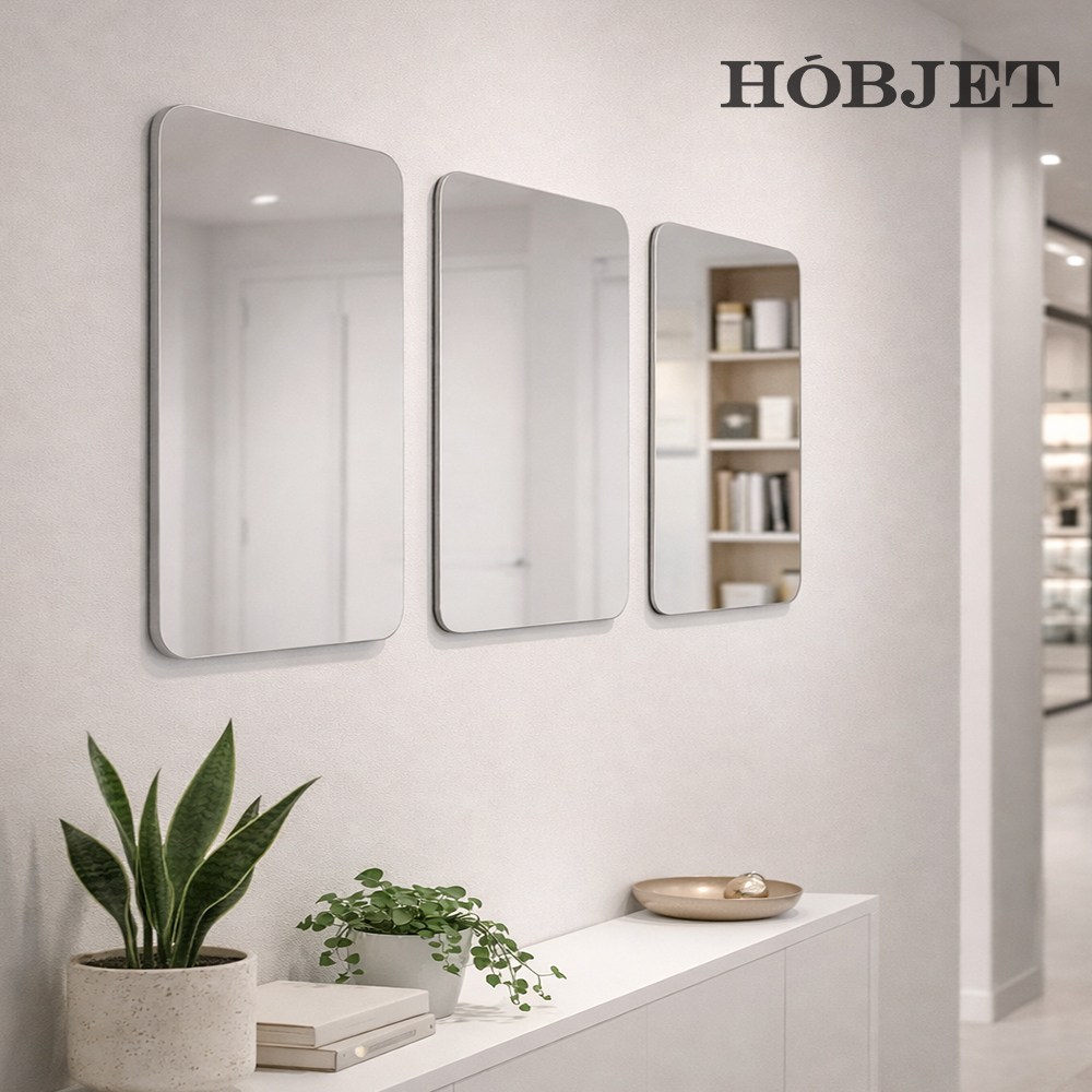 호브제 3mm 아크릴거울 라운드형 스퀘어형 사각 안전 깨지지않는 부착식 붙이는 거울 무타공 소형 중형사이즈 300x300 300x400 300x600 400x400mm 10,470원