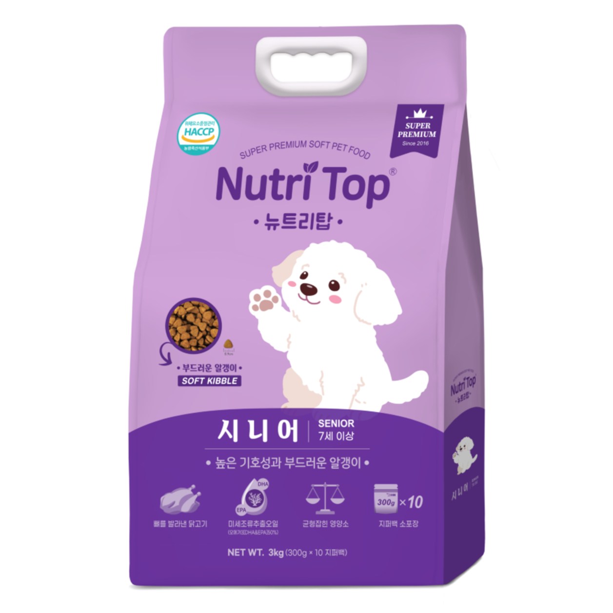 NEW 뉴트리탑 시니어 강아지사료 노령견 소프트사료 3kg, 닭, 3kg, 1개, 현재가 33,000원