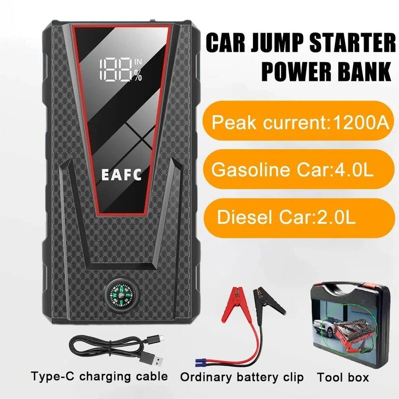점프스타트 충전케이블 비상 이동형 신형 2000A600A 휴대용 자동차 점프 스타터 파워 뱅크 부스터 충전기 12V 시동 장치 휘발유 디젤 53,200원