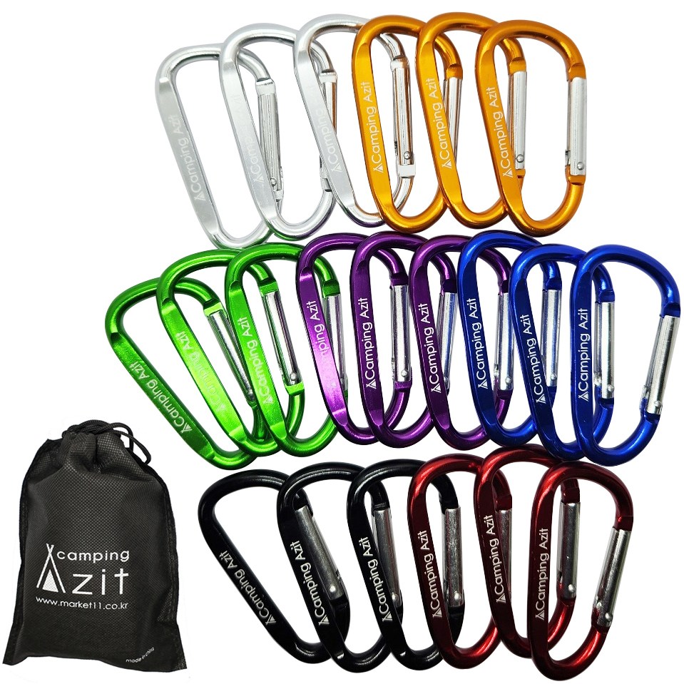 알루미늄 7컬러 카라비너 21개세트, 7cm 11,400원