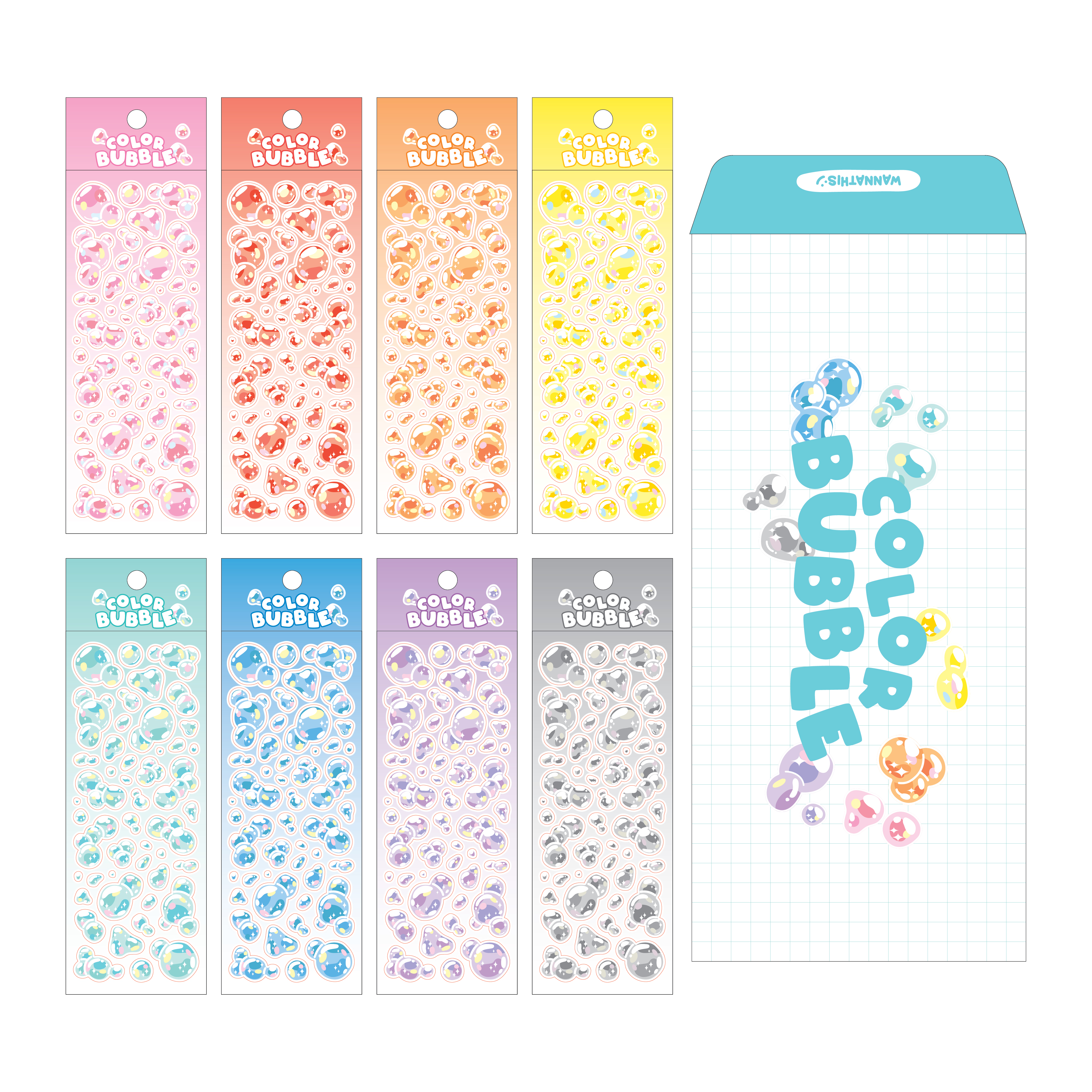 워너디스 컬러 버블 씰스티커 세트, 혼합색상, 1세트 11,880원