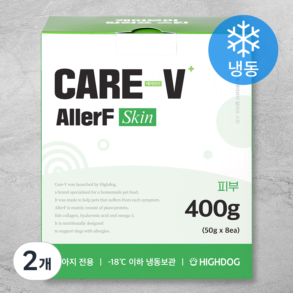 [로켓프레시] 하이독 강아지 케어브이 알러프 스킨 사료 8입 (냉동), 콩단백, 400g, 2개 62,310원