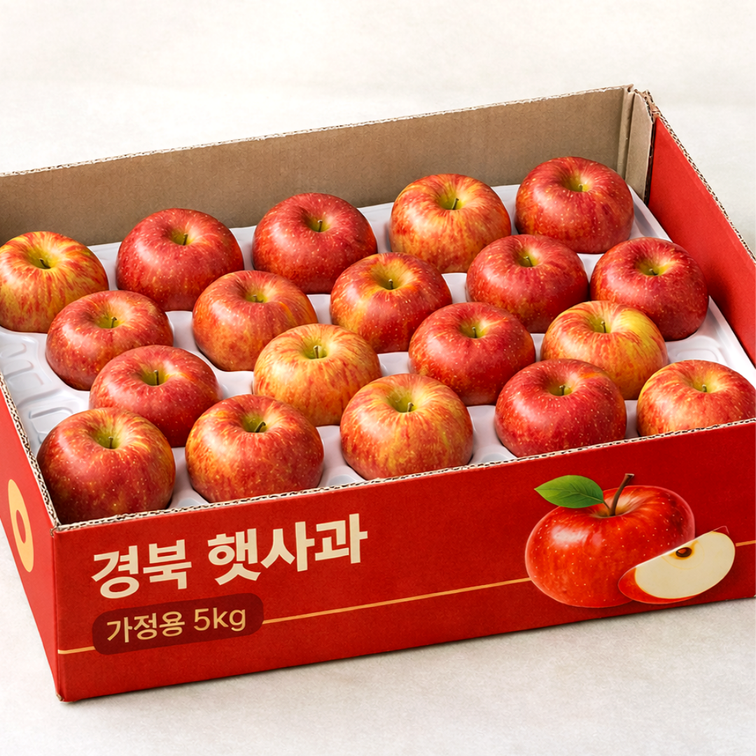 [생산자직배송] 껍질째먹는 사과 부사 로얄과, 1개, 5kg 46,200원