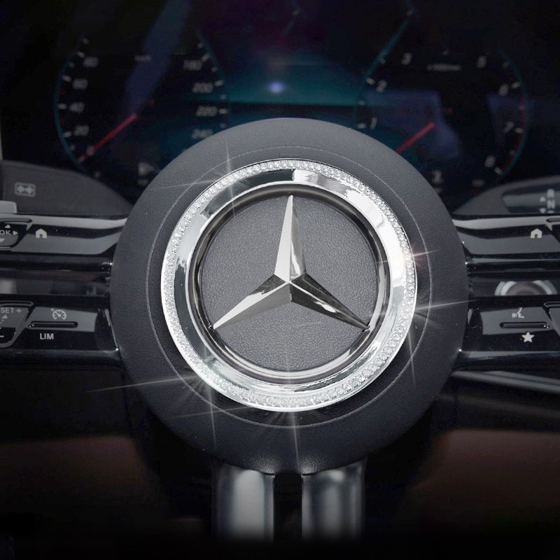 트루파츠 벤츠 GLC클래스 X254 스티어링 휠 핸들 클락션 로고 테두리 커버-크리스탈 큐빅 19,000원