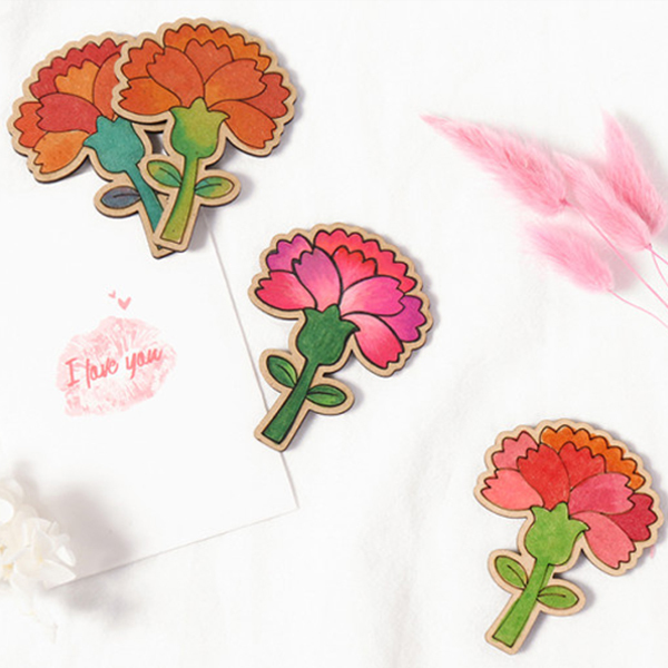 가정의달 어버이날 MDF 카네이션 브로치 만들기 400원