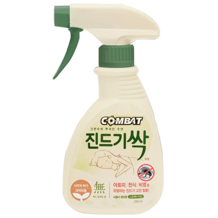 컴배트 진드기싹 스프레이290ml 집먼지 침대 소파 퇴치제 가정용 진드기 살충제, 1개, 1ml 16,640원