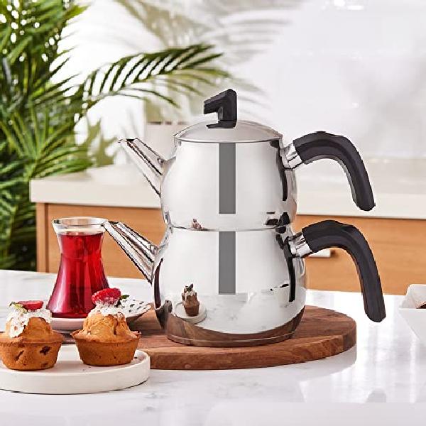 카라카 미디엄 포트 메탈 주전자 세트 터키 차 주전자 1L 1.6L, 검은색, 1개 87,600원