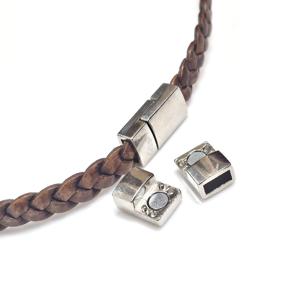 ALL 비즈 부재료 가죽.끈 팔찌마감 자석마감 한팩, 사각홈락마감 (2세트) 7,300원