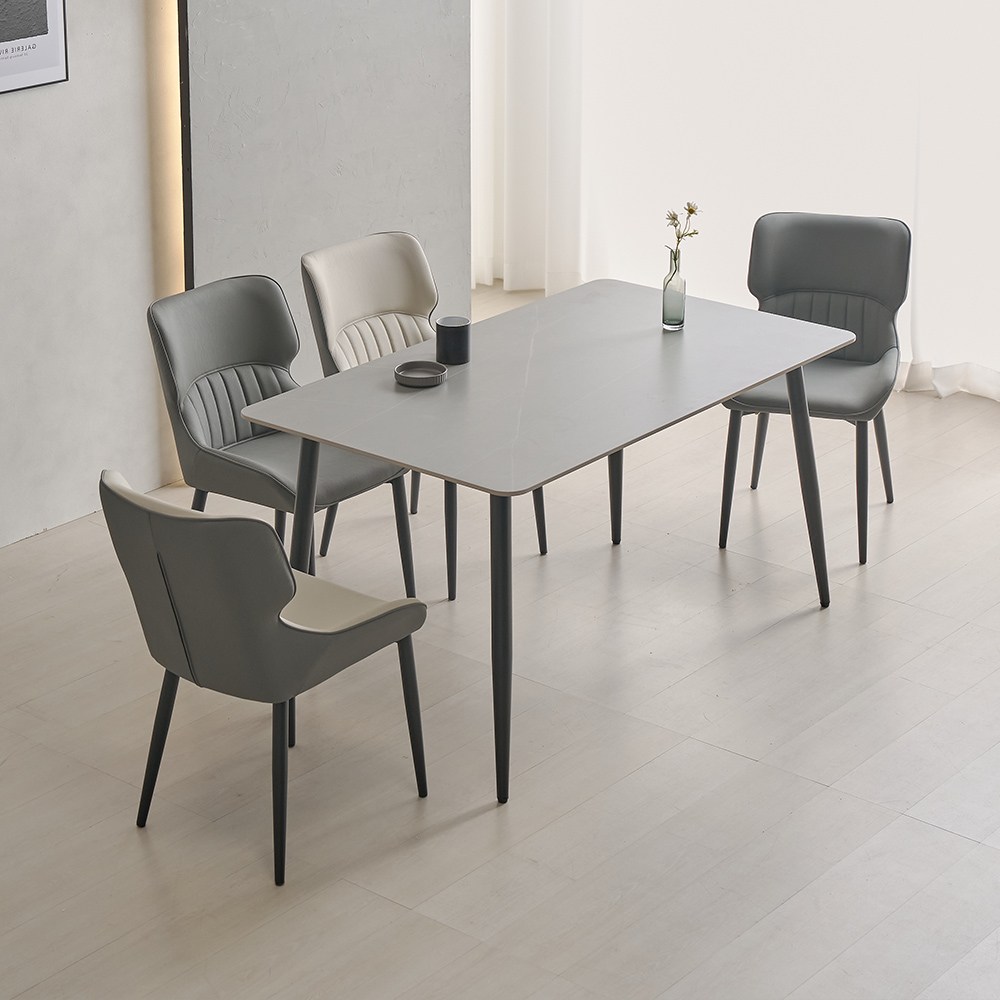 라로퍼니처 캐슬 1250 포세린 통 세라믹 4인 식탁 세트 (식탁+의자4) 254,000원