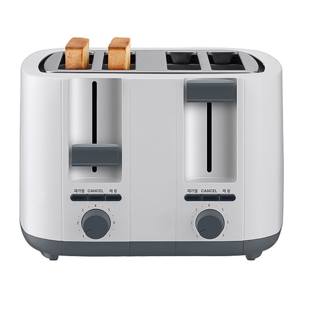 4장을 한번에 4구토스터기 식빵 바게트 베이글 토스트기 보호캡 옵션 6단계 굽기조절, 토스터기+보호캡 블랙 42,450원