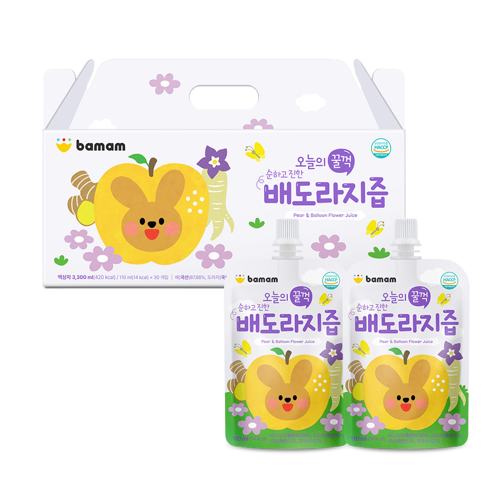 바맘 오늘의 꿀꺽 순하고 진한 배도라지즙 110ml, 110ml, 30개 33,250원