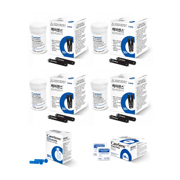 아이센스 케어센스2 / 케어센스2플러스 혈당 시험지 혈당 검사지 200매+침100개+솜100매 SW 54,000원