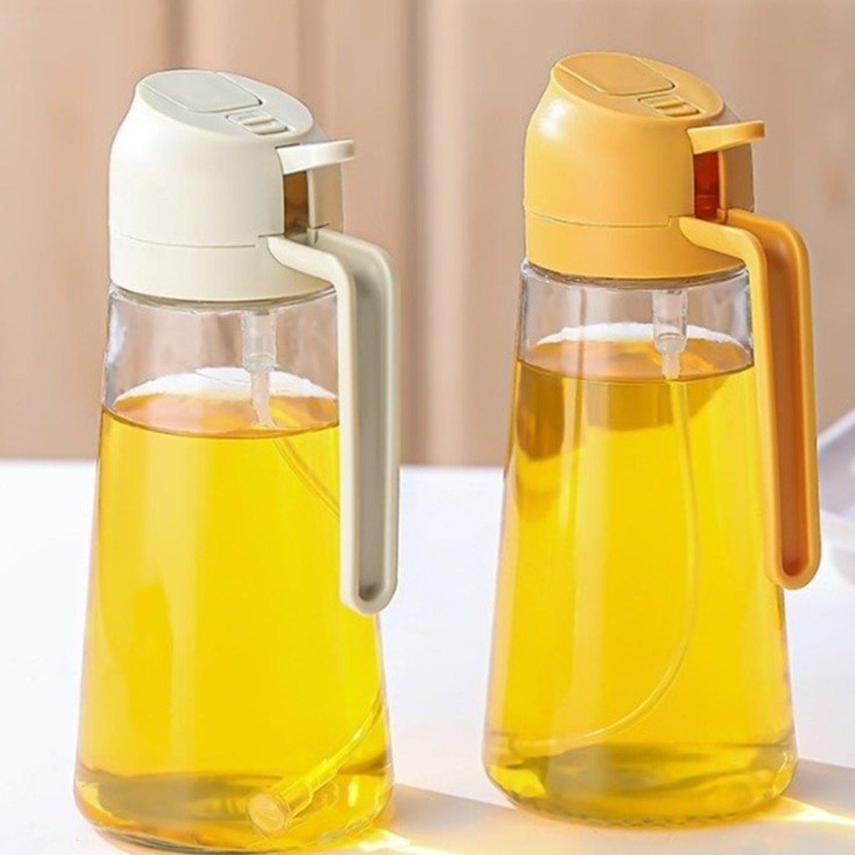 오일 스프레이용기 2way (스프레이타입+ 붓는 타입) 기름분무기 유리병 오일병 회이트 470ml 1개, 1개, 470ml 11,900원