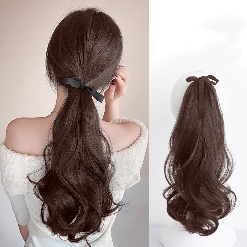 상덕 포니테일가발  웨이브 무광 끈 묶음형   머릿결 좋은 (똥머리가능) 10,560원