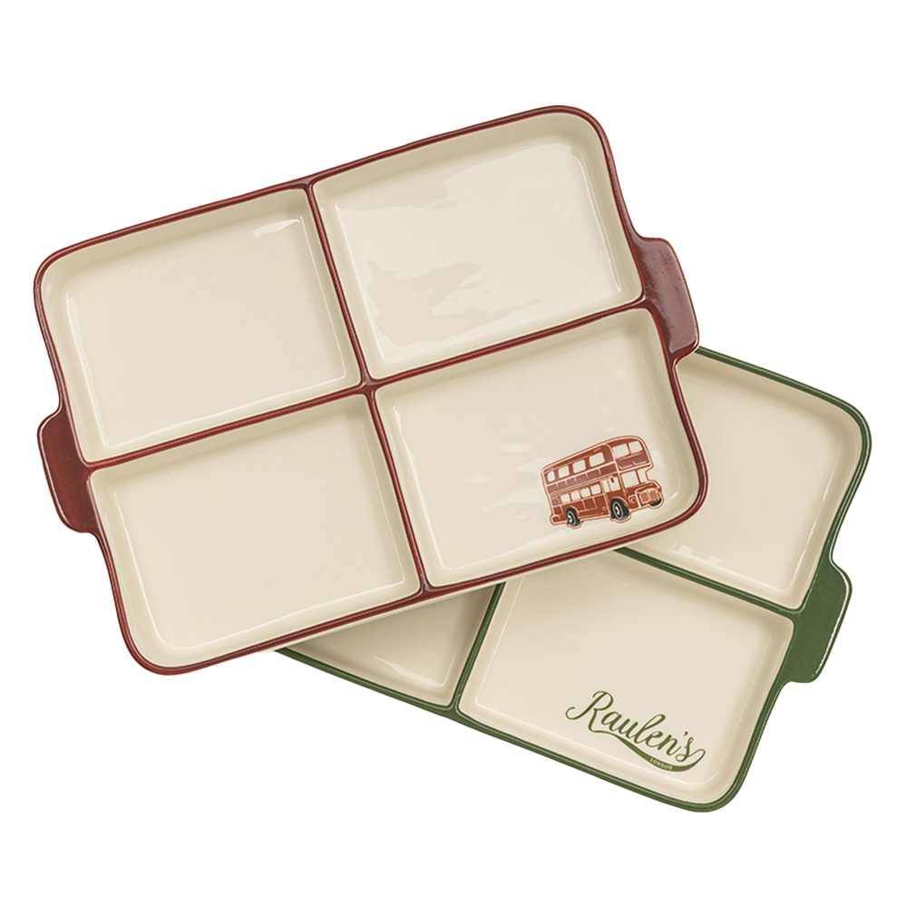 메종오브제 로렌스 런던 핸들 사각 4절 나눔접시 2종 세트 29,590원