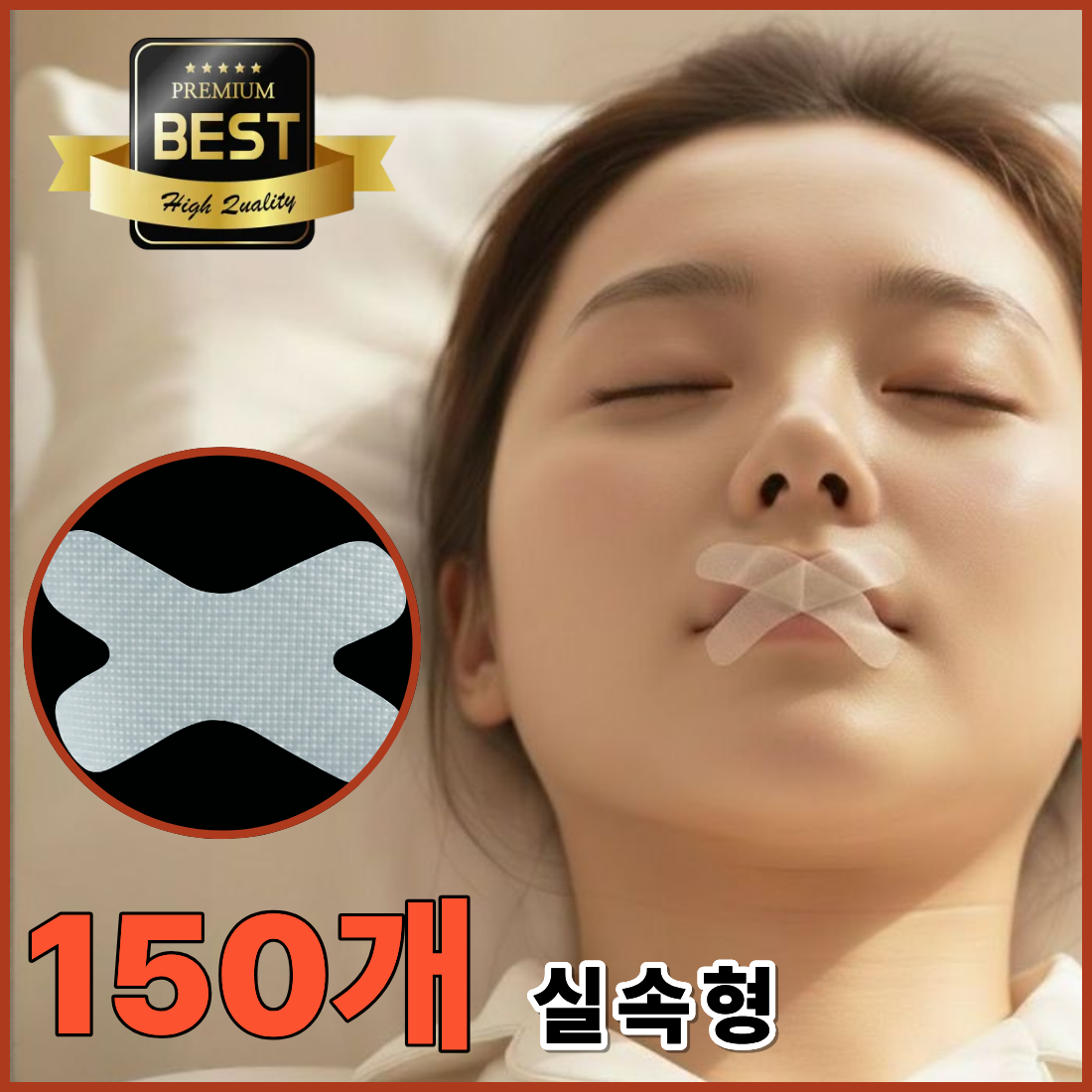 몬티르 잠잘때 입벌림방지밴드 입테이프 수면 편안한 X형 대용량, 150개 11,500원