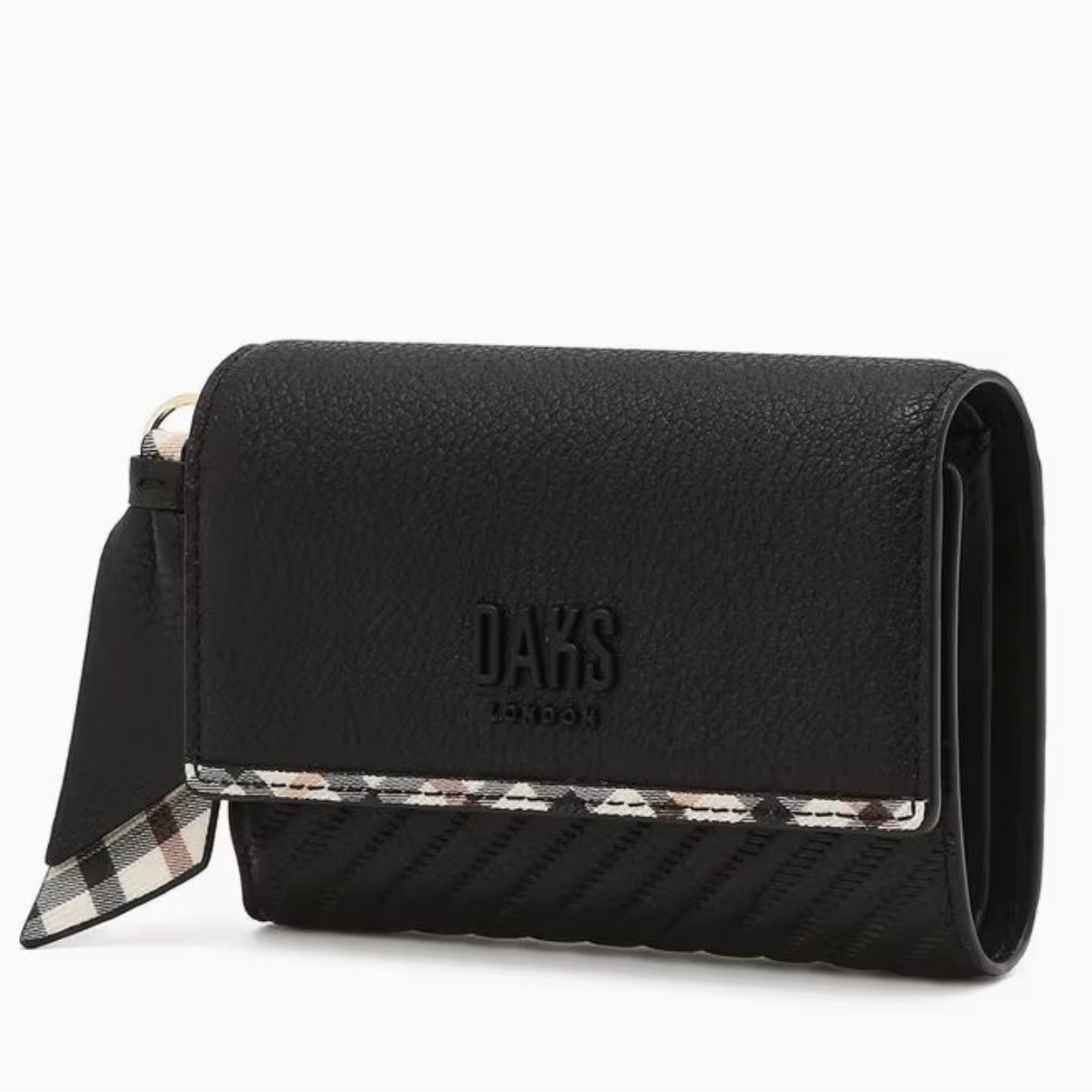 [국내백화점] 닥스 여성 블랙 로고 장식 소가죽 반지갑 브랜드 지갑 197,620원