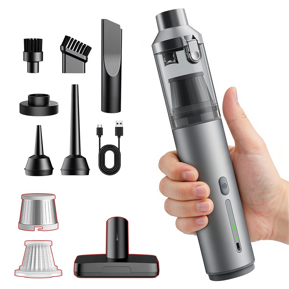 Zaxnouvi 무선 차량용 청소기 16000Pa 초강력 4in1 휴대용 미니 핸디 진공 청소기 7종 노즐 세트 + 필터 2개 포함 31,990원