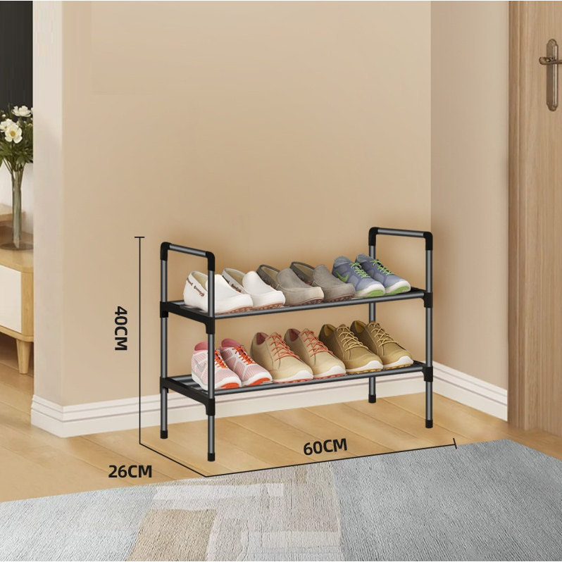 아크배라 좁은 현관 미니 신발장 정리대, 블랙2단, 현재가 11,000원