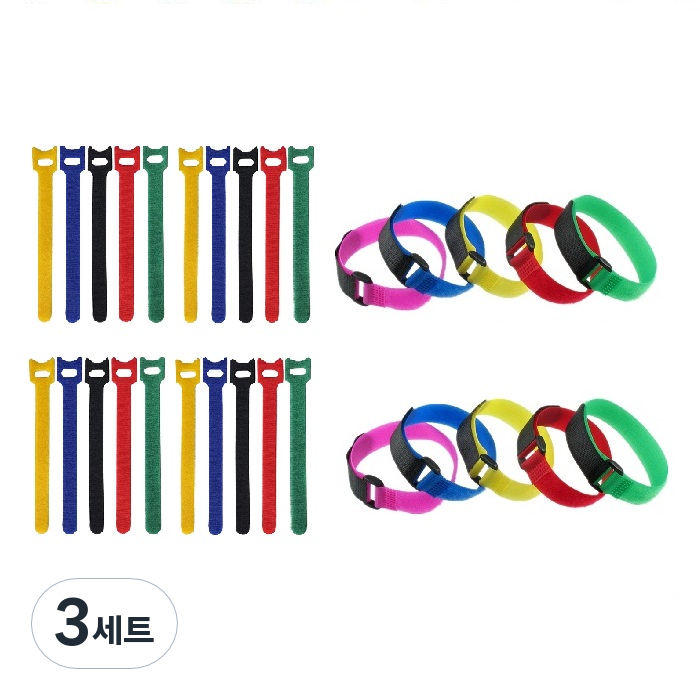 PLTRAUM 케이블타이 T자형 벨크로 20p + 벨트형 10p 세트 랜덤발송, 3세트 23,190원
