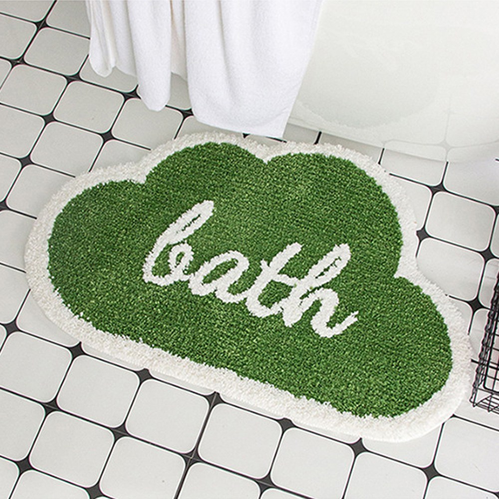 리빙공감 배쓰 클라우드 논슬립 욕실 발매트 러그, 잔디그린 9,900원