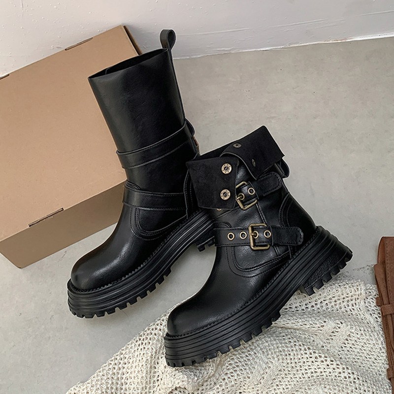 [할인특가] 더 풀 2025년 가을 겨울 신상품 미들부츠 앵클부츠 2가지 스타일 연출가능 66,480원