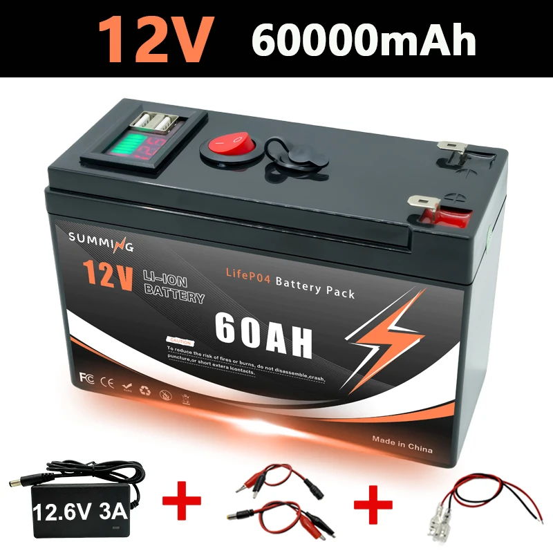 100Ah 충전식 12V LiFePO4 배터리 - 분무기 캠핑 RV 태양광 전동 휠체어 해양용으로 오래 지속 50,900원