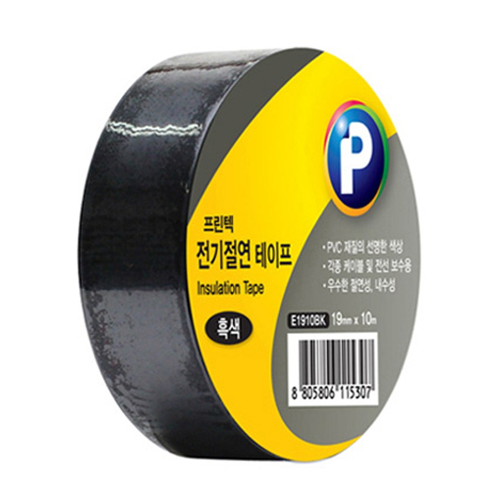 프린텍 전기 절연테이프 [19mmx10m/6칼라/24개입/갑] 14,600원