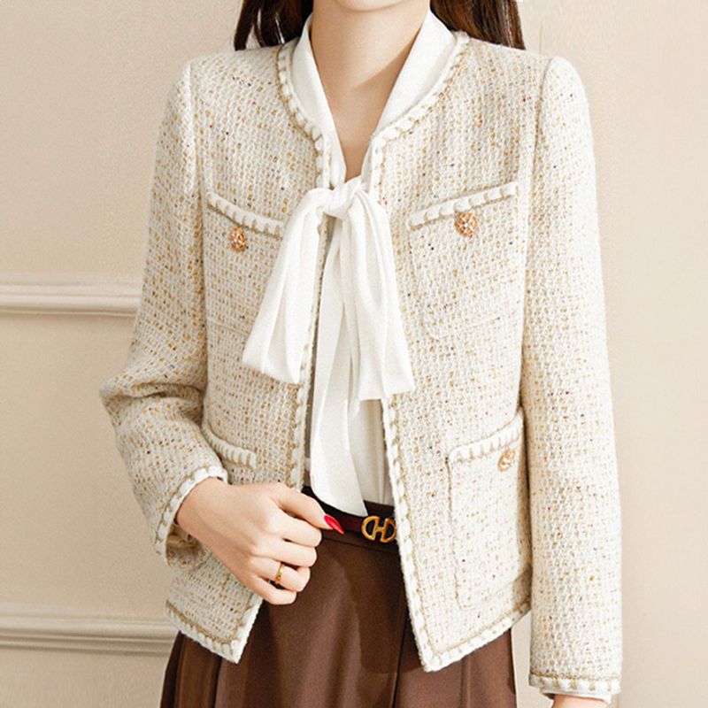 퀸이즈 다포 포켓 금장버튼 트위드 자켓 64,900원