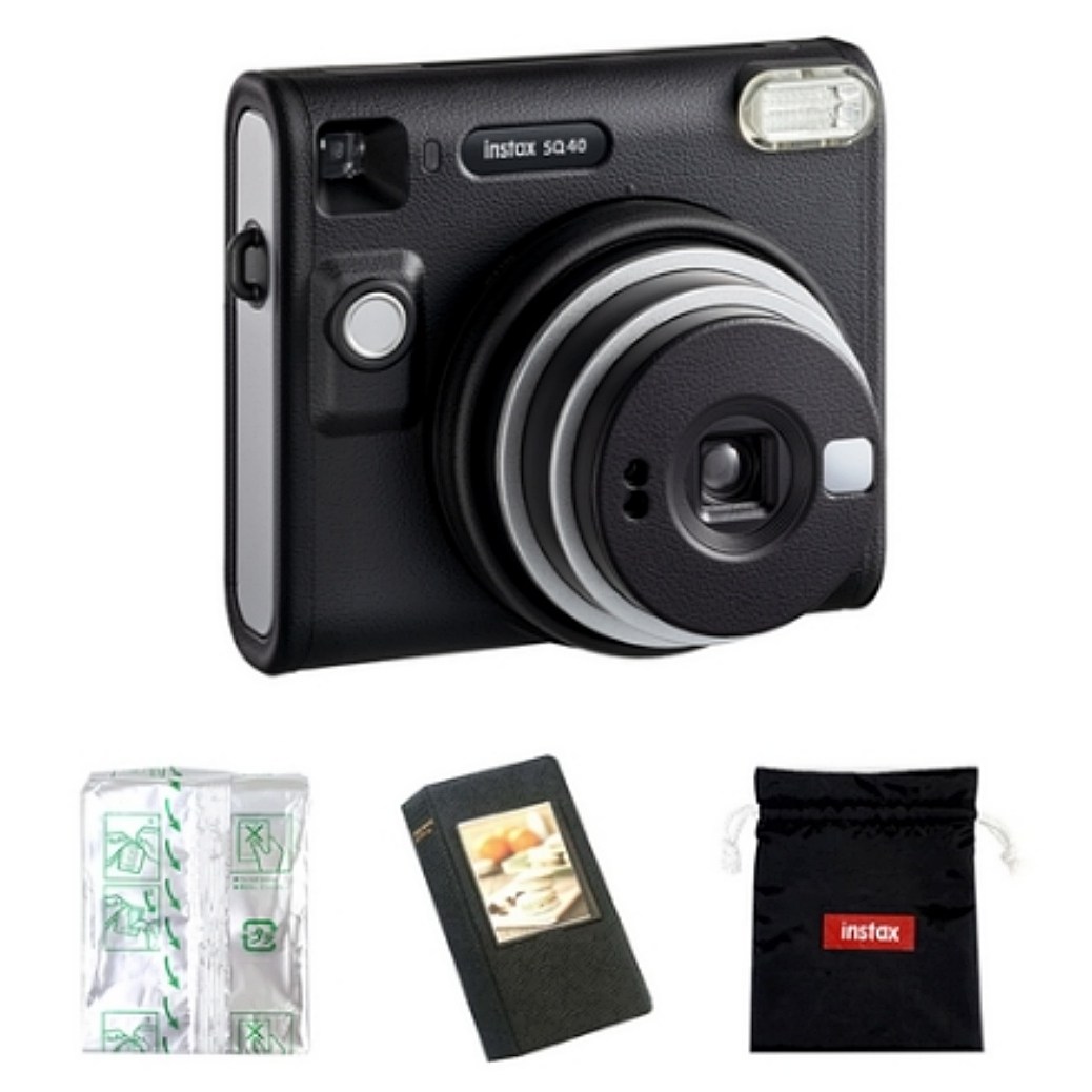 인스탁스 SQ40 즉석 카메라 블랙 + 스퀘어 필름 10p + 마카롱 2단 앨범 랜덤발송 + 로고 파우치 세트 SQ40, SQ40(블랙), 1세트 330,890원