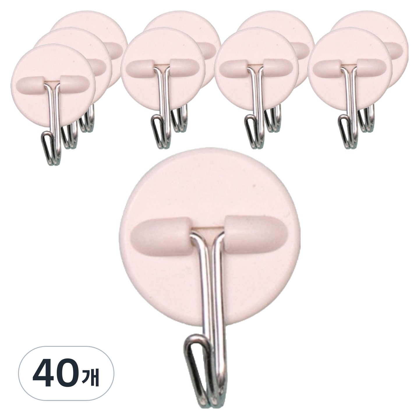 피어니스트 다용도 미니 무타공 접착식 후크, 원형, 40개 30,800원