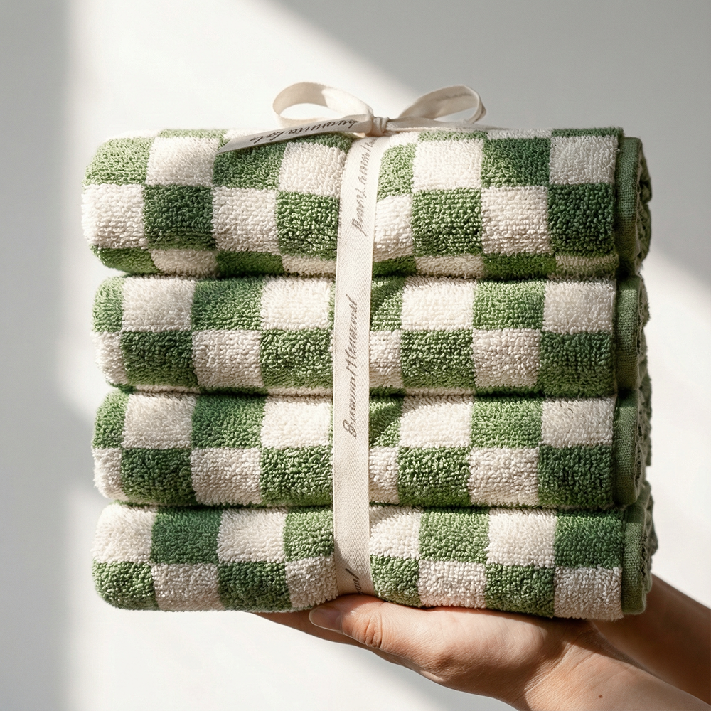 바무타올 국내산 뱀부 호텔 수건 180g, 4개, 그린 체크 25,800원