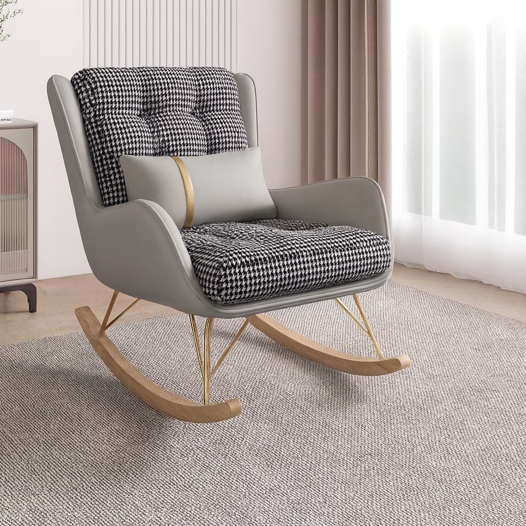 가정용/카페용/안방 1인용 흔들의자 안락의자 편한 북유럽 빈백체어, 1개, 그레이(발받침 미포함) 199,000원