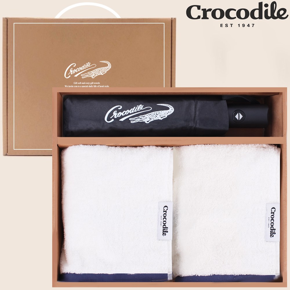 크로커다일 명절 선물 세트 (전자동 3단 우산+200g 코마사 40수 타올2장) 30,900원