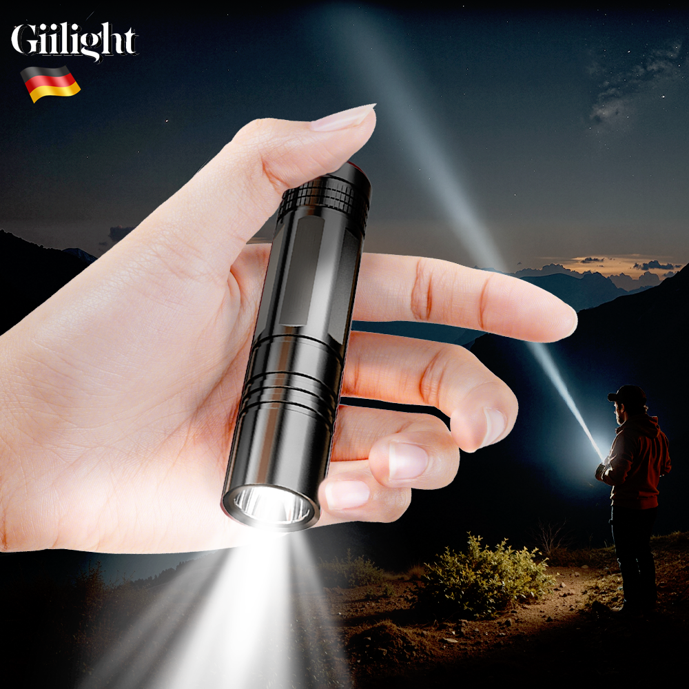 Giilight 충전식 led 손전등 방수랜턴 독일 미니 초강력 후레쉬, 현재가 6,410원