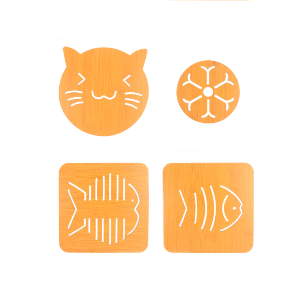 나무우드형 원목냄비받침 캐릭터귀여운인테리어받침대 미끄럼방지패드 900원