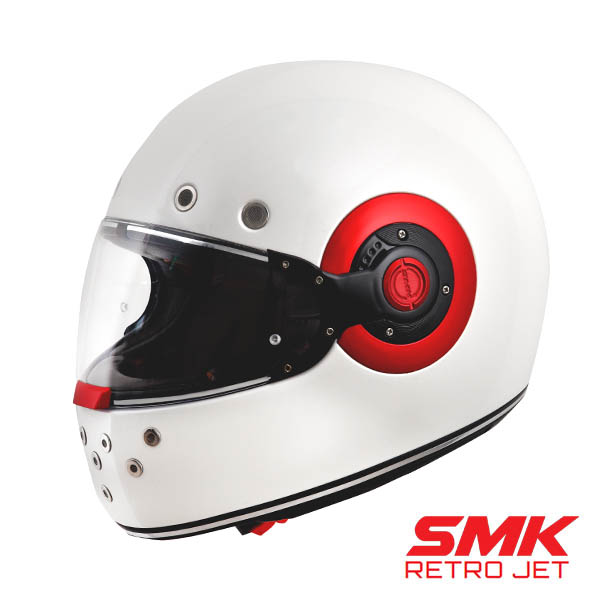SMK 레트로 펄 화이트 레드 오토바이 클래식 풀페이스 헬멧 189,000원