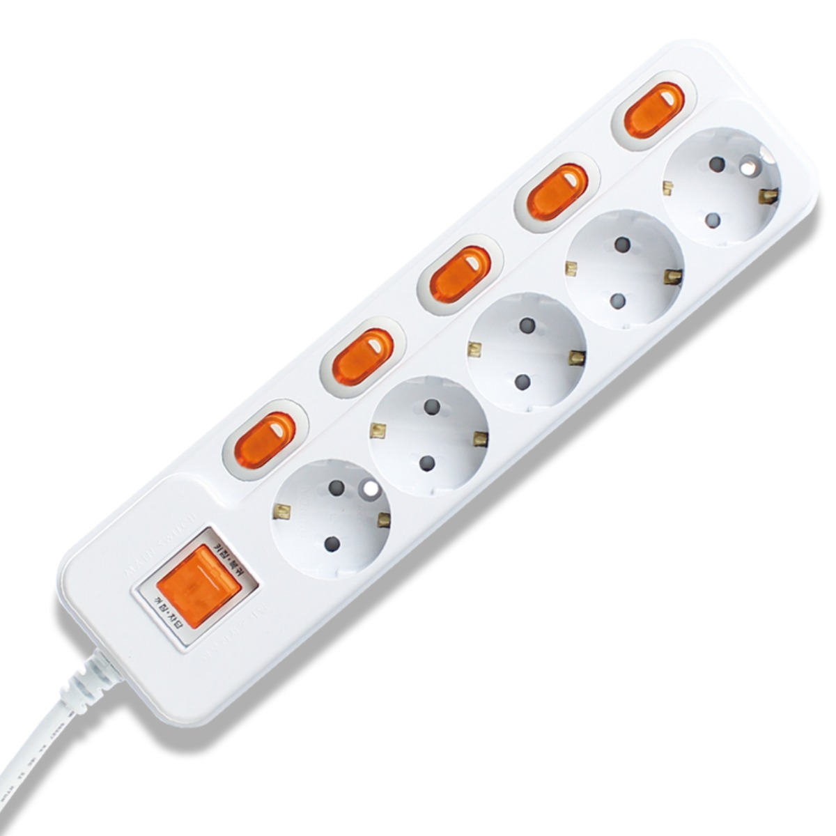 현대 국산 개별 절전 과부하차단 5구 멀티탭 16,280원