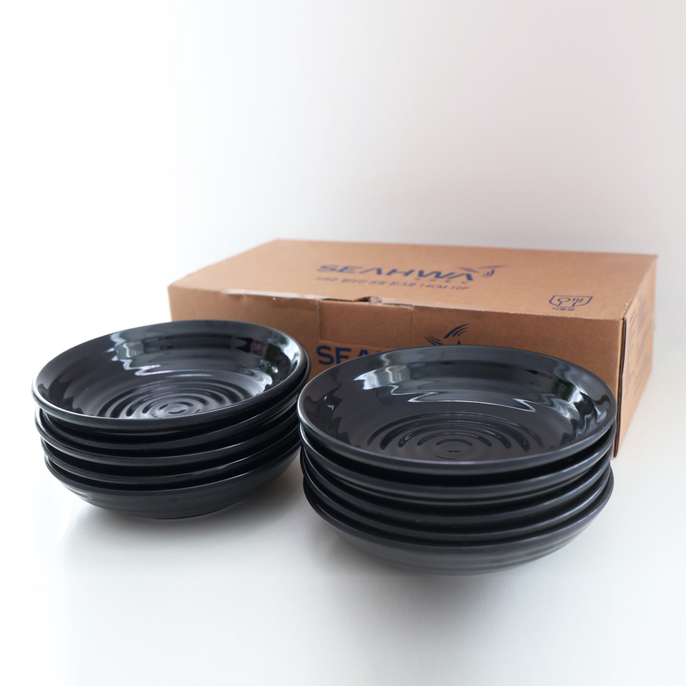 세화통상 크라운 멜라민 원형 찬그릇 14cm, 검정색 + 유광, 10개 32,000원