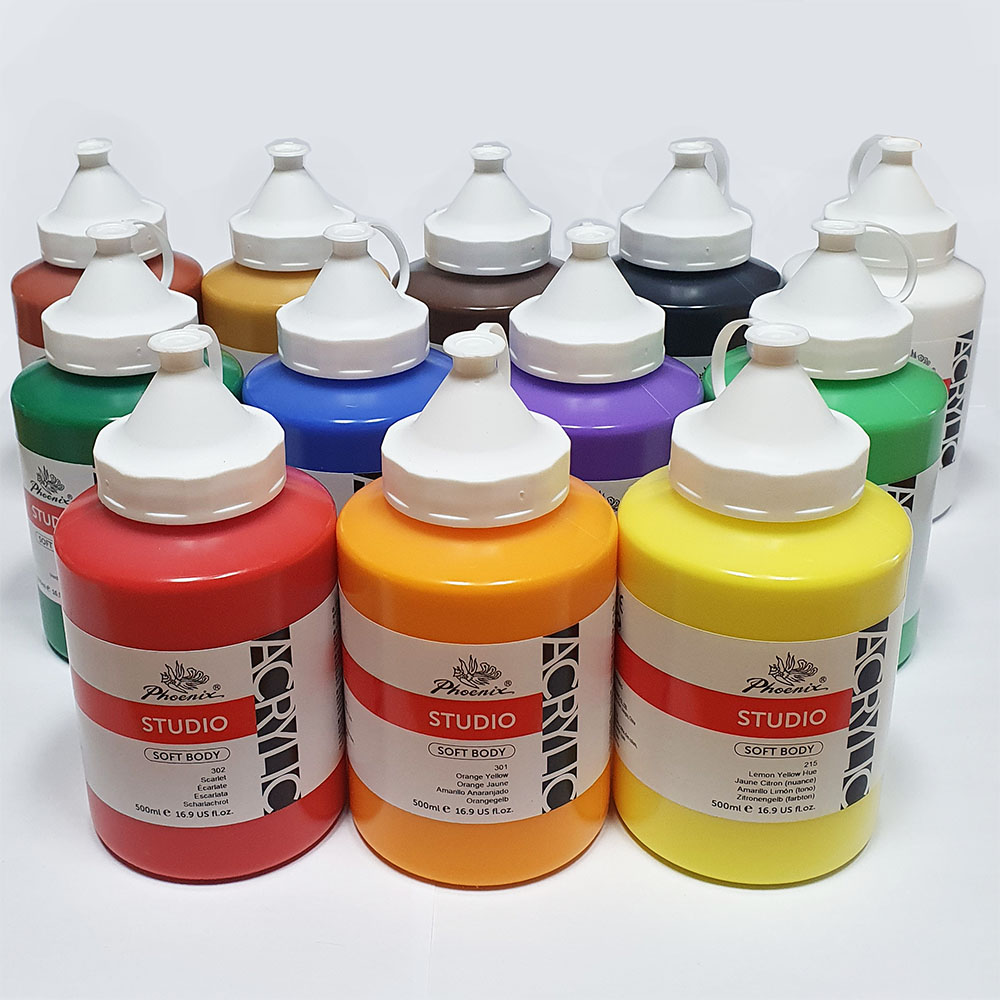 아크릴물감 STUDIO 500ml 12색 세트/ 학교 학원 화실 문화센터 대용량 미술준비물 공예 만들기 인테리어재료 144,000원