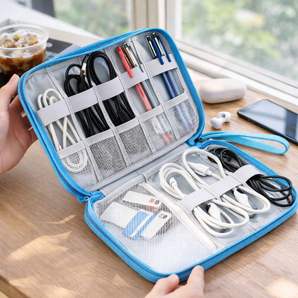 슬림 나인 포켓 케이블 선정리 디지털 파우치, 1개, 스카이 6,900원