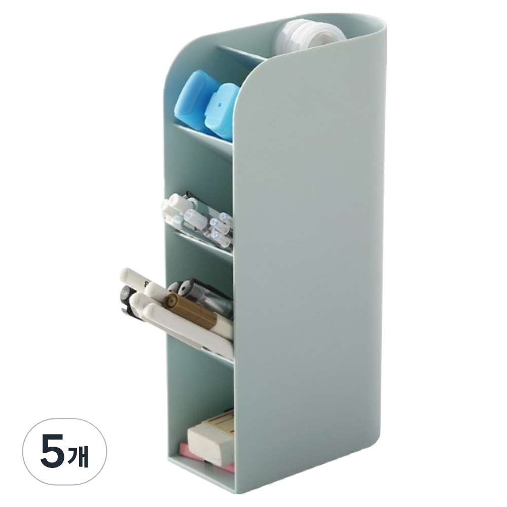 구디파이 다용도 데스크테리어 필기도구정리 5칸 연필꽂이, 블루, 5개 30,000원