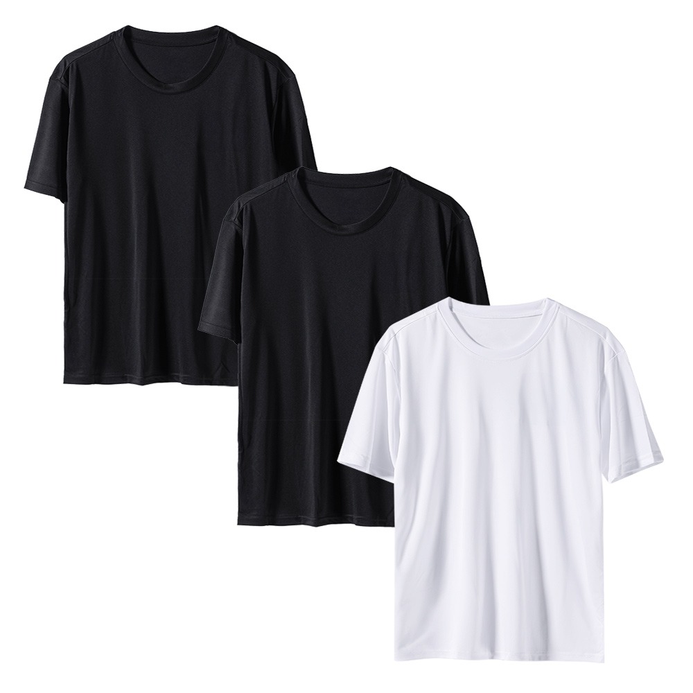 [당일발송] 3장 기능성 냉감 쿨드라이 라운드 반팔 무지 쿨티셔츠 16,900원