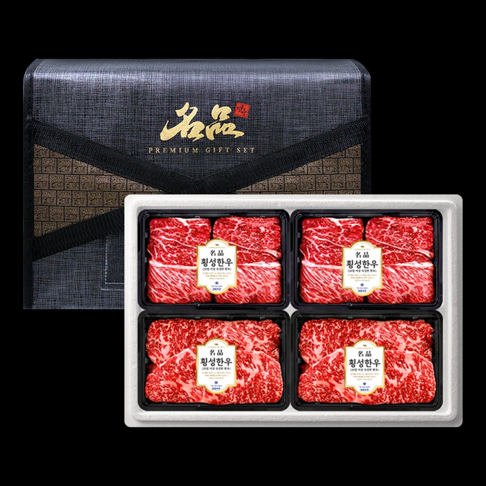 귀한 횡성한우 명품구이 세트 6호 1.6kg (1등급 꽃등심+꽃등심+채끝+채끝) 냉장, 1세트 249,000원