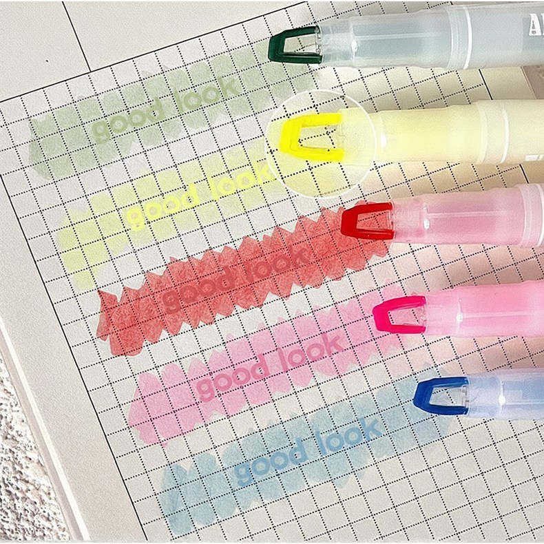 더블헤드 형광펜 5종 세트 컬러 선택형 감성 문구 다꾸펜, 마카롱컬러 6,400원